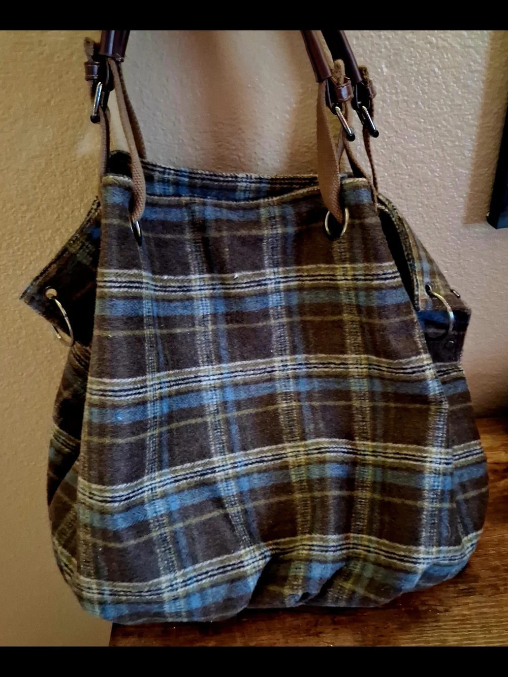 Plaid Brown & Tan Tote Bag - Women's Shoulder Bag